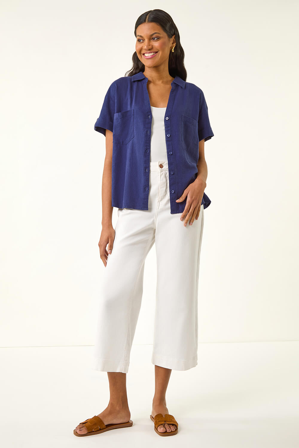 Linen Mix Collared Shirt