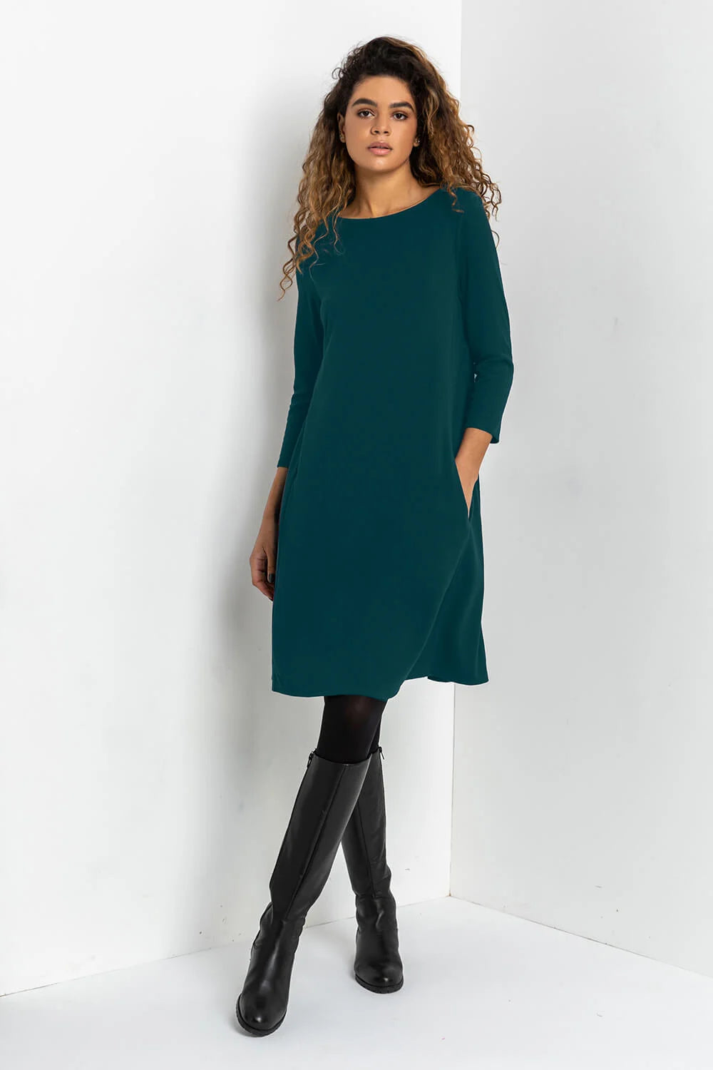 A-Line Pocket Detail Swing Dress