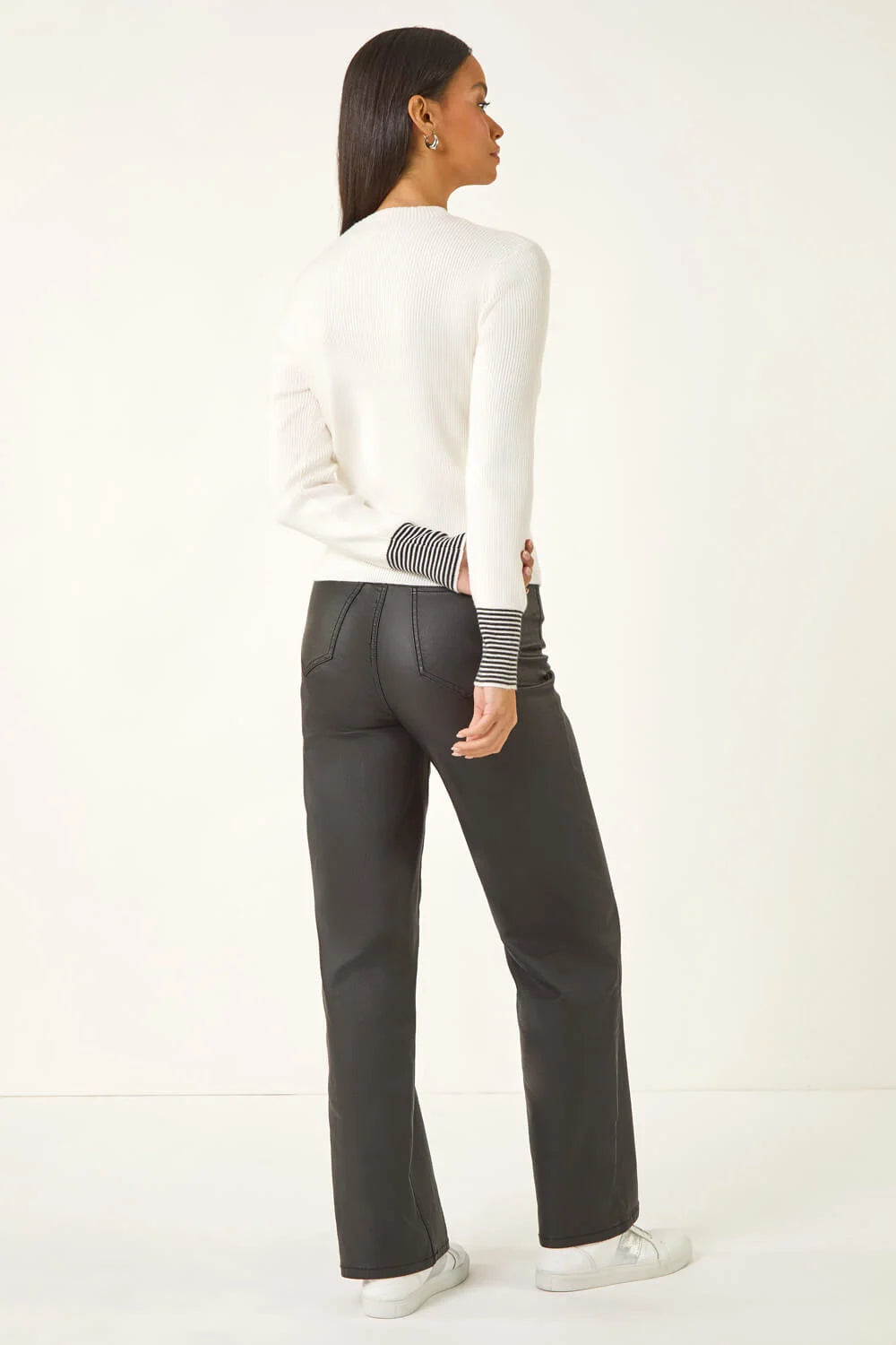 Dusk Buttoned Ribbed Knit Jumper