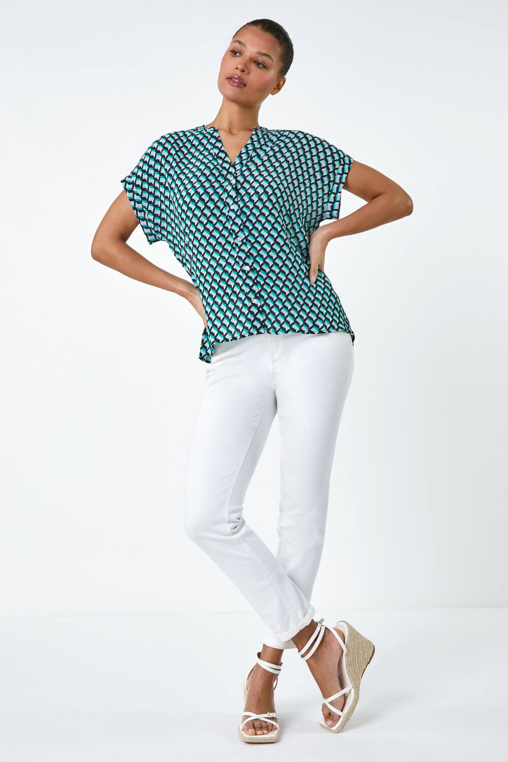 Geometric Print Relaxed Shirt