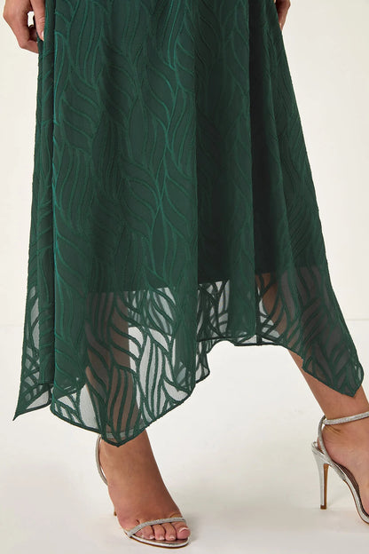 Petite Front Twist Jacquard Dress