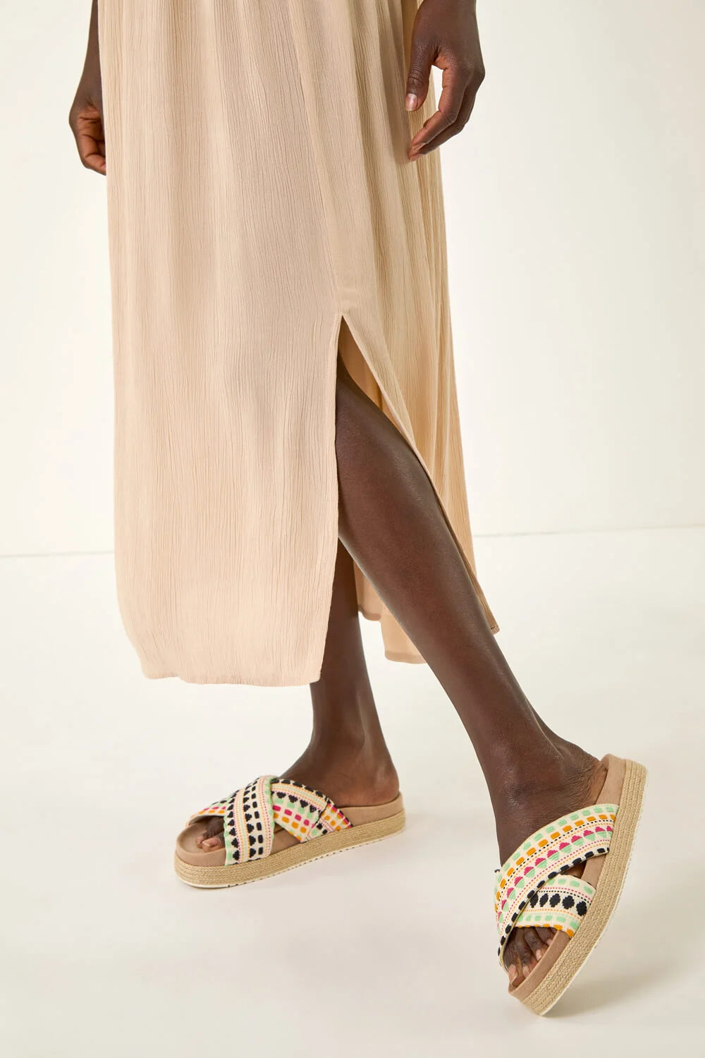 Crochet Bodice Midi Dress