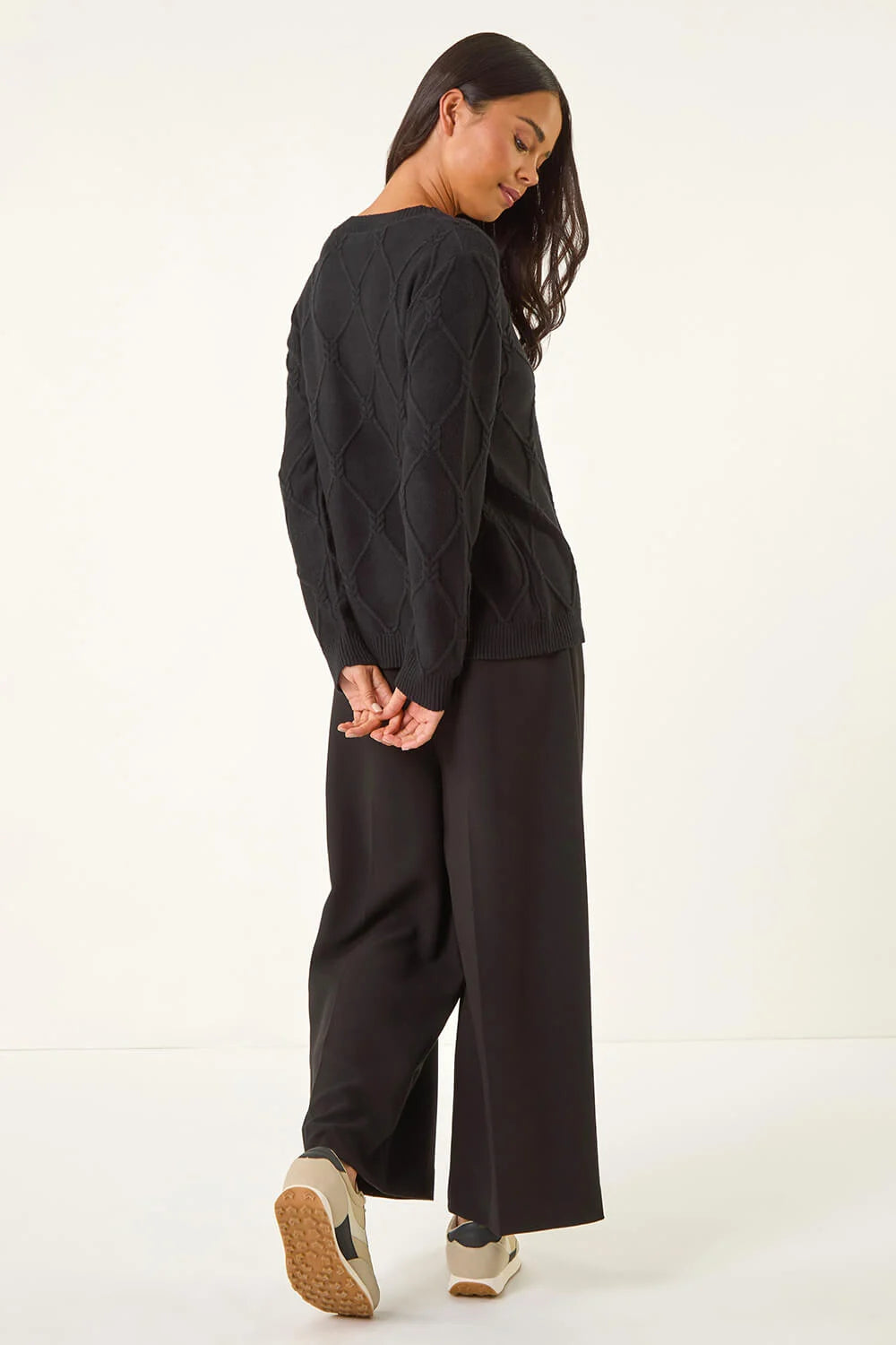 Petite Button Cuff Knit Jumper