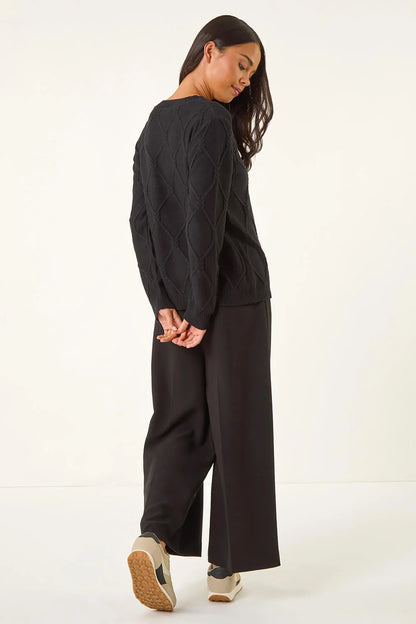 Petite Button Cuff Knit Jumper