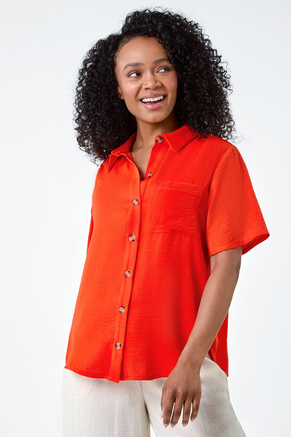 Petite Button Up Pocket Shirt