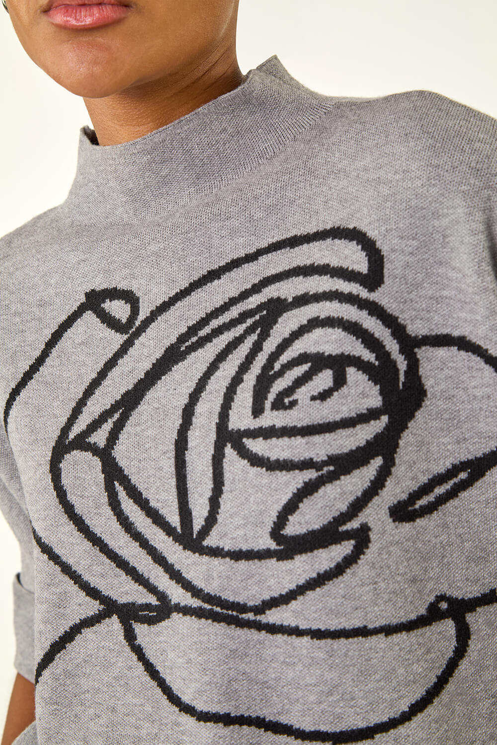 Motif High Neck Knit Jumper