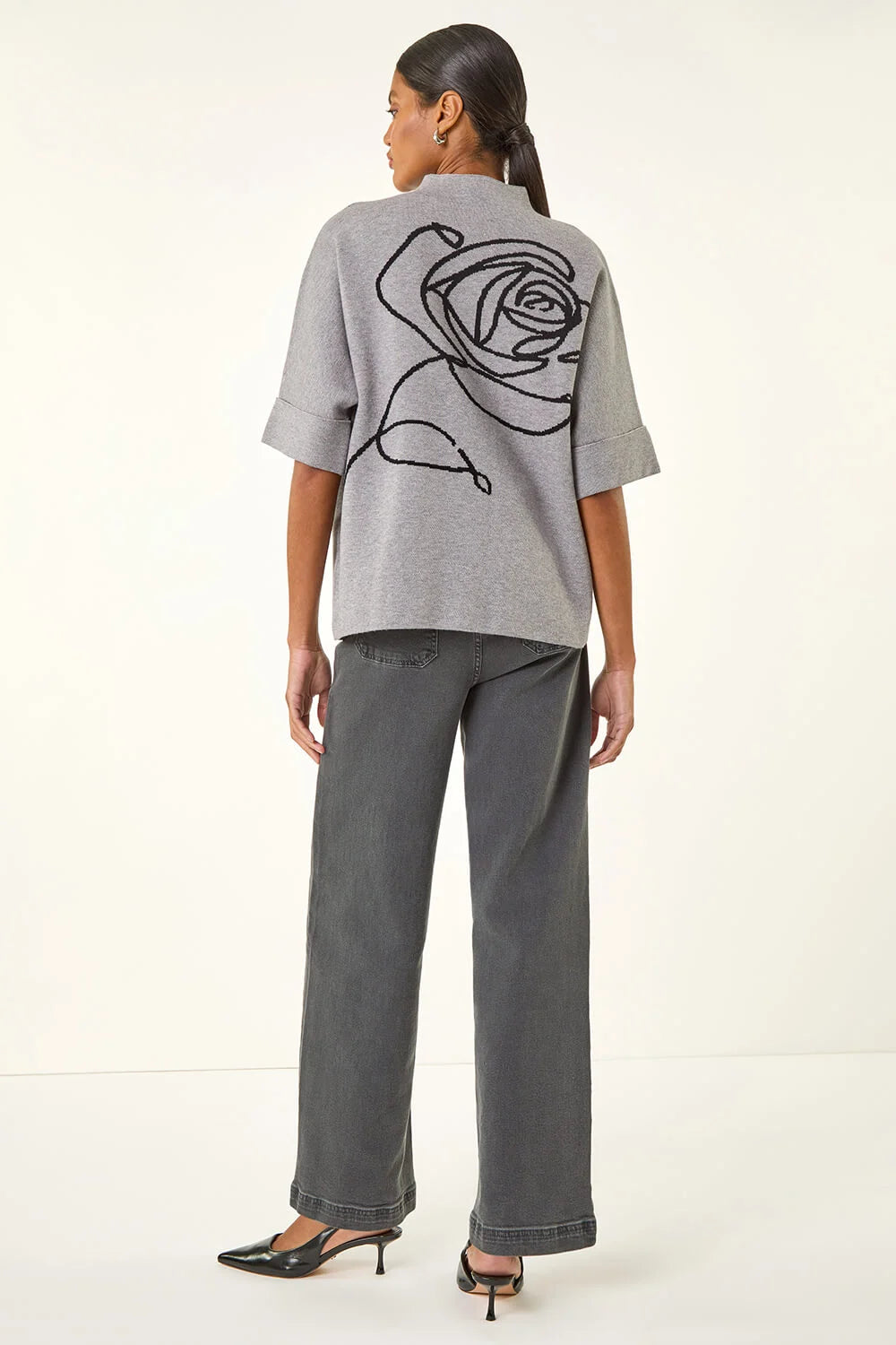 Motif High Neck Knit Jumper