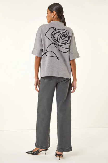 Motif High Neck Knit Jumper