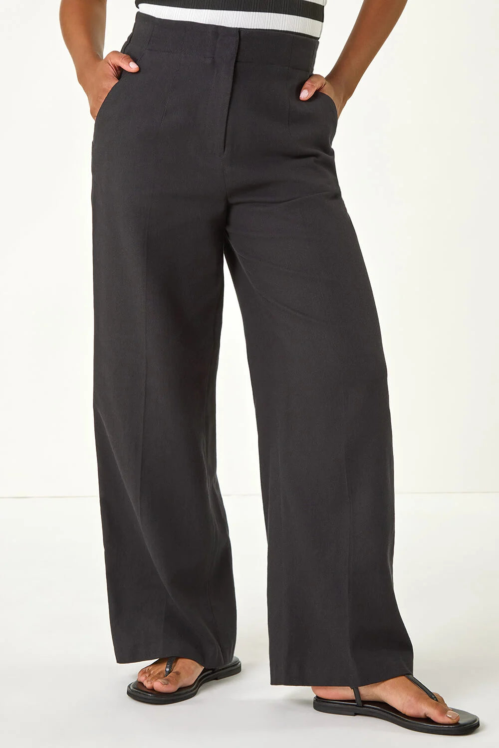 Smart Twill Wide Leg Pocket Trouser
