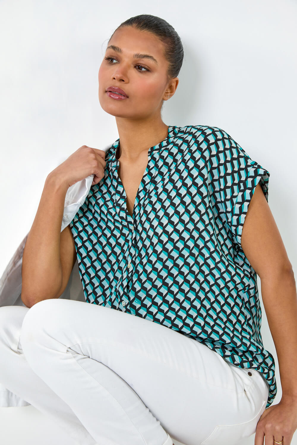Geometric Print Relaxed Shirt