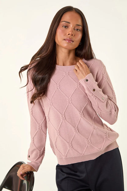 Petite Button Cuff Knit Jumper