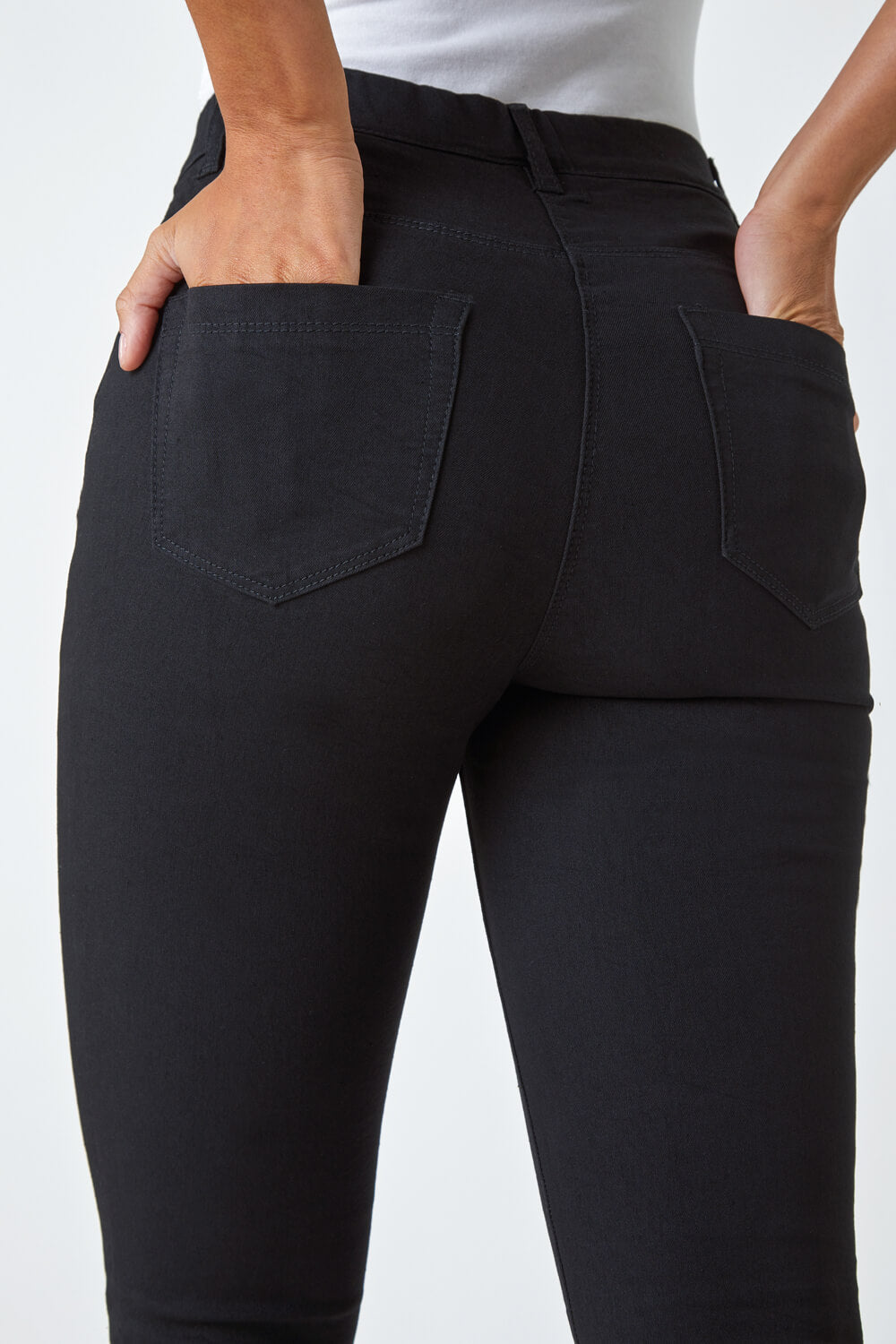 Denim Stretch Knee Length Pedal Pusher