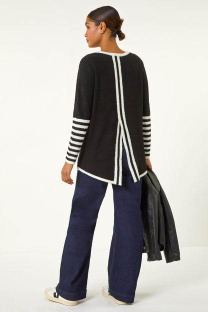 Contrast Stripe Detail Knit Jumper