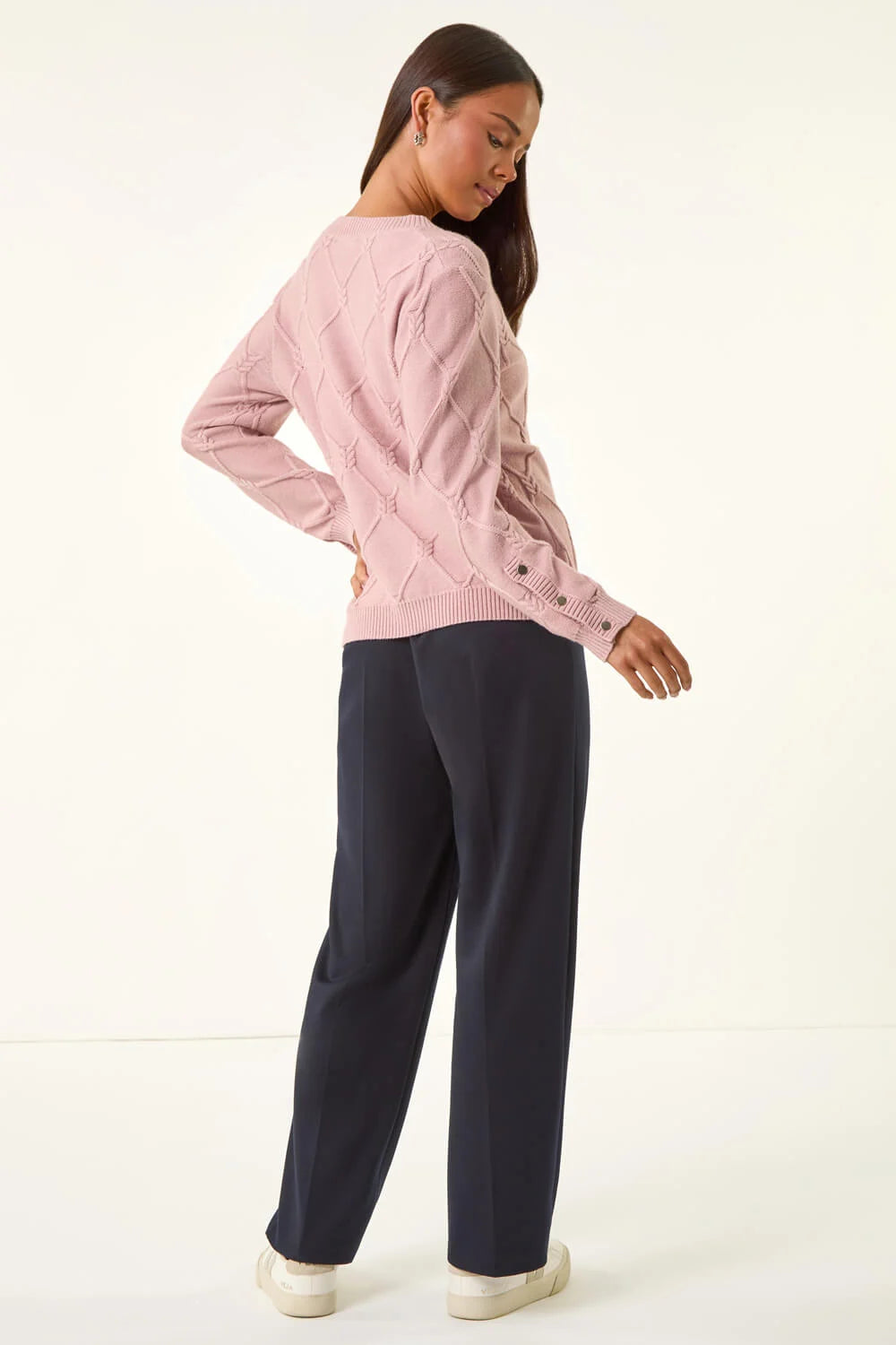 Petite Button Cuff Knit Jumper