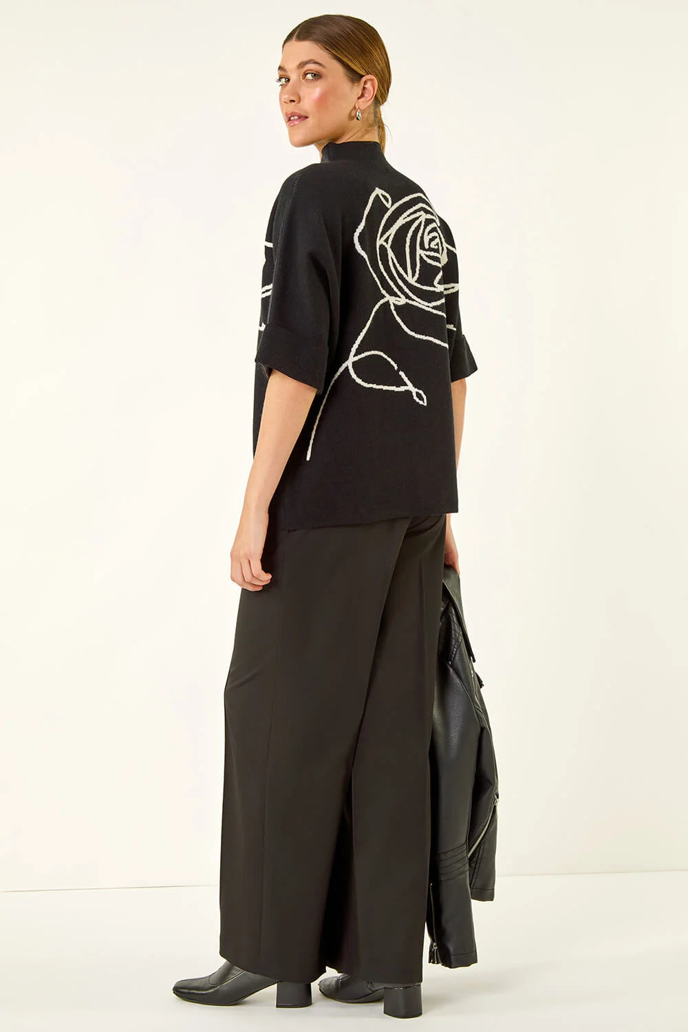 Motif High Neck Knit Jumper