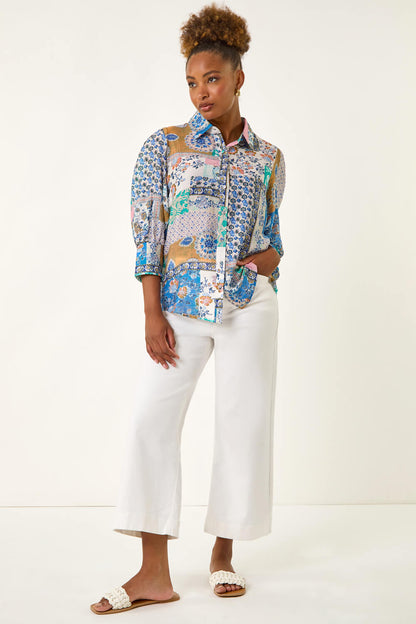 Patchwork Printed Shirt