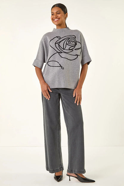 Motif High Neck Knit Jumper