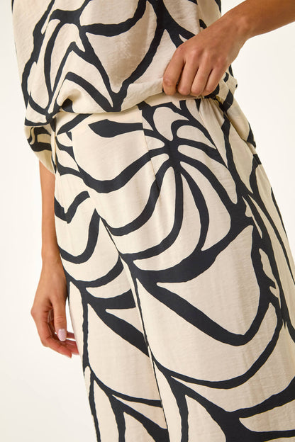 Floral Mono Wide Leg Trouser