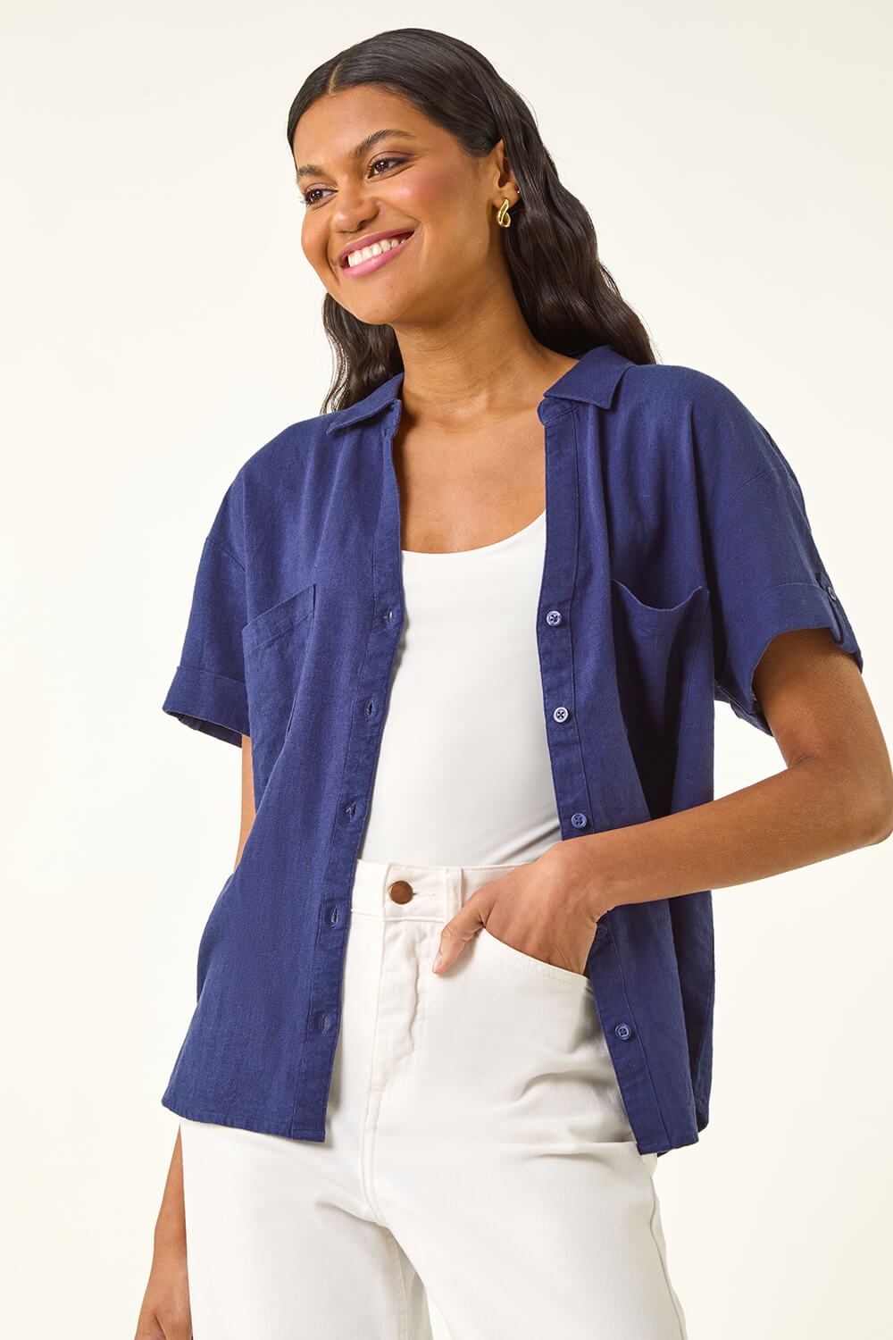 Linen Mix Collared Shirt