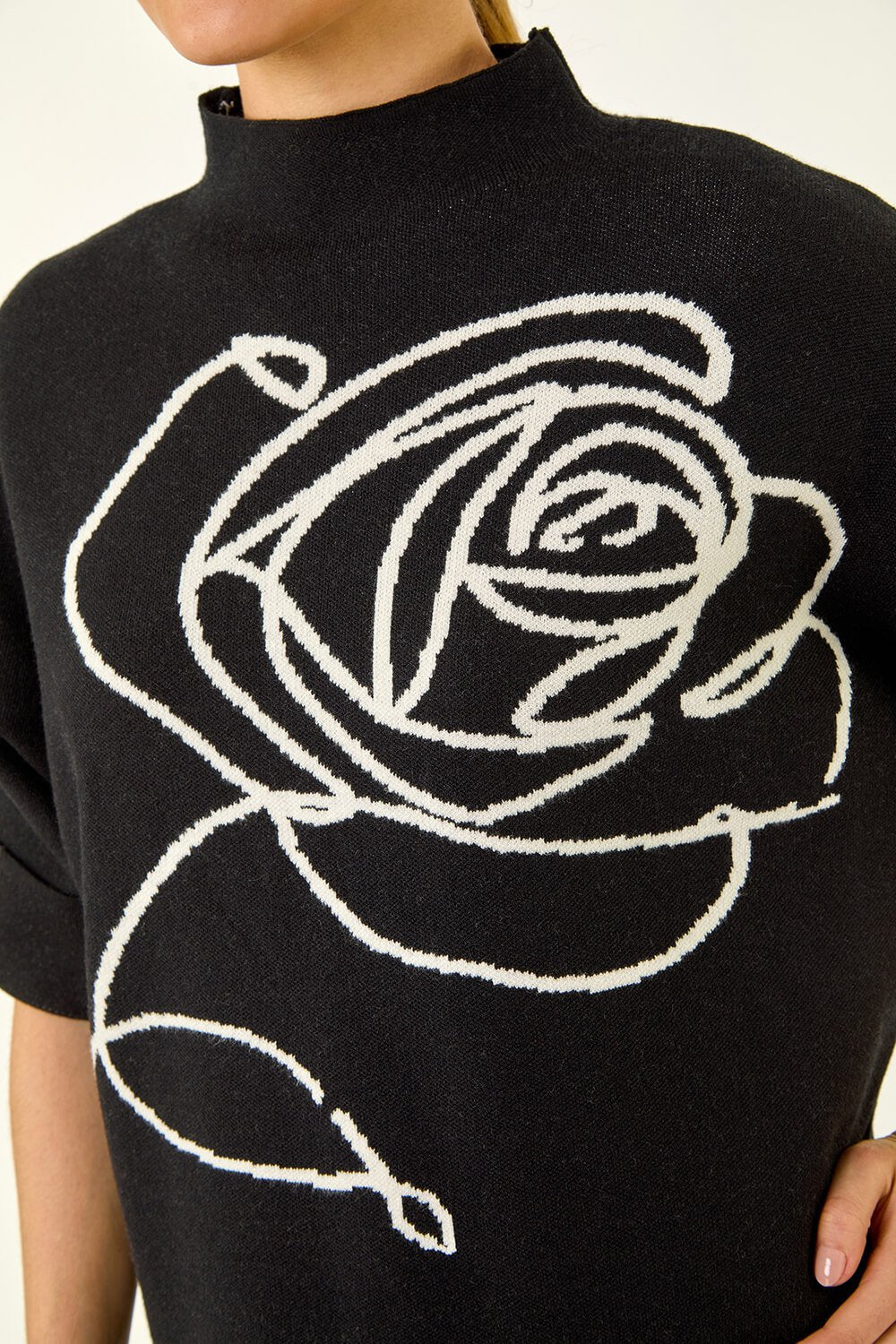 Motif High Neck Knit Jumper