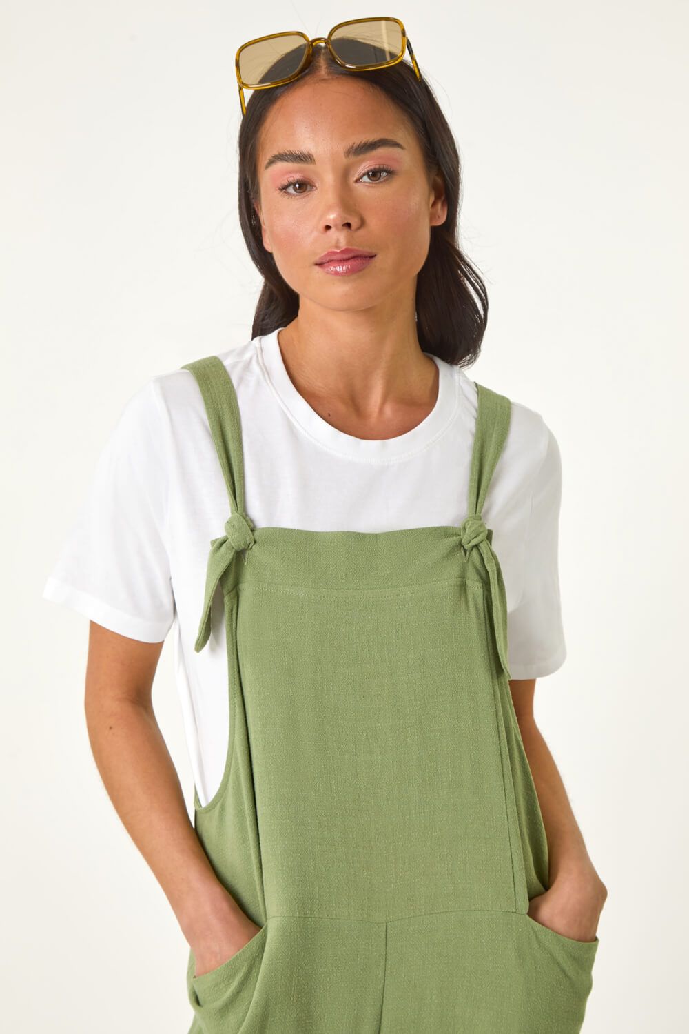 Petite Strap Woven Jumpsuit