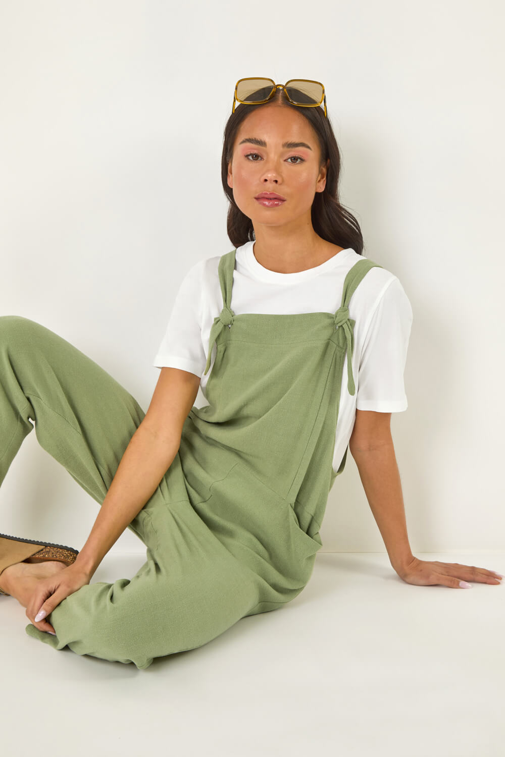 Petite Strap Woven Jumpsuit