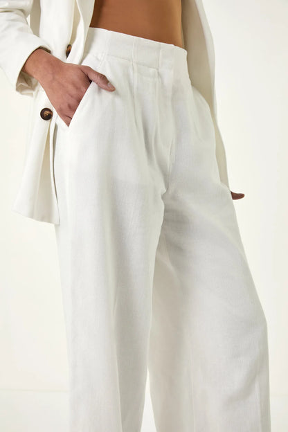 Smart Twill Wide Leg Pocket Trouser