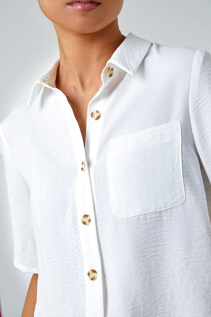 Petite Button Up Pocket Shirt