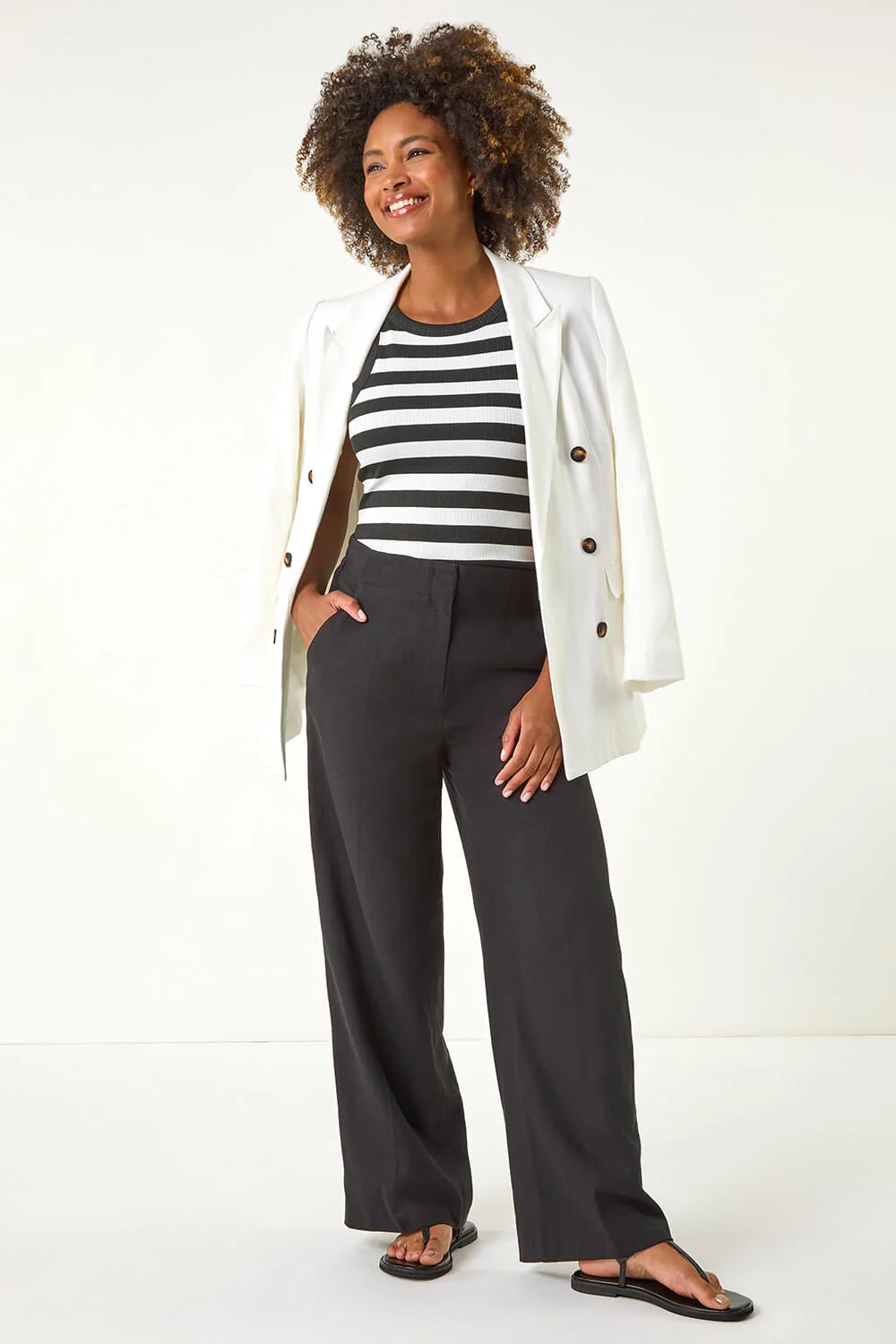 Smart Twill Wide Leg Pocket Trouser