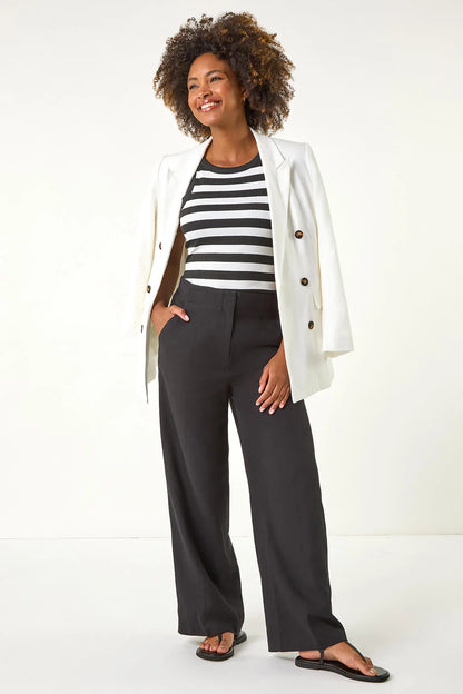 Smart Twill Wide Leg Pocket Trouser