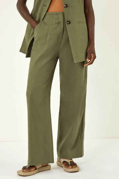 Smart Twill Wide Leg Pocket Trouser