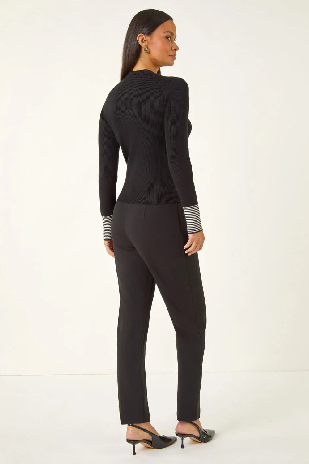 Dusk Buttoned Ribbed Knit Jumper