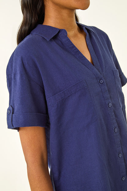 Linen Mix Collared Shirt