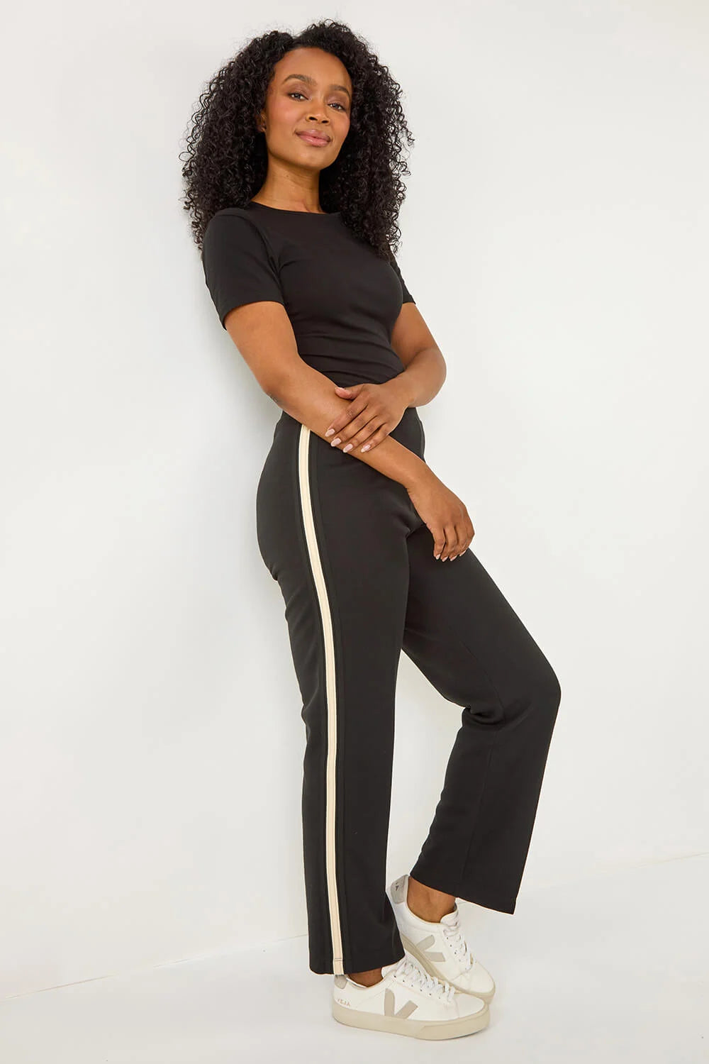 Petite Side Stripe Ponte Trouser