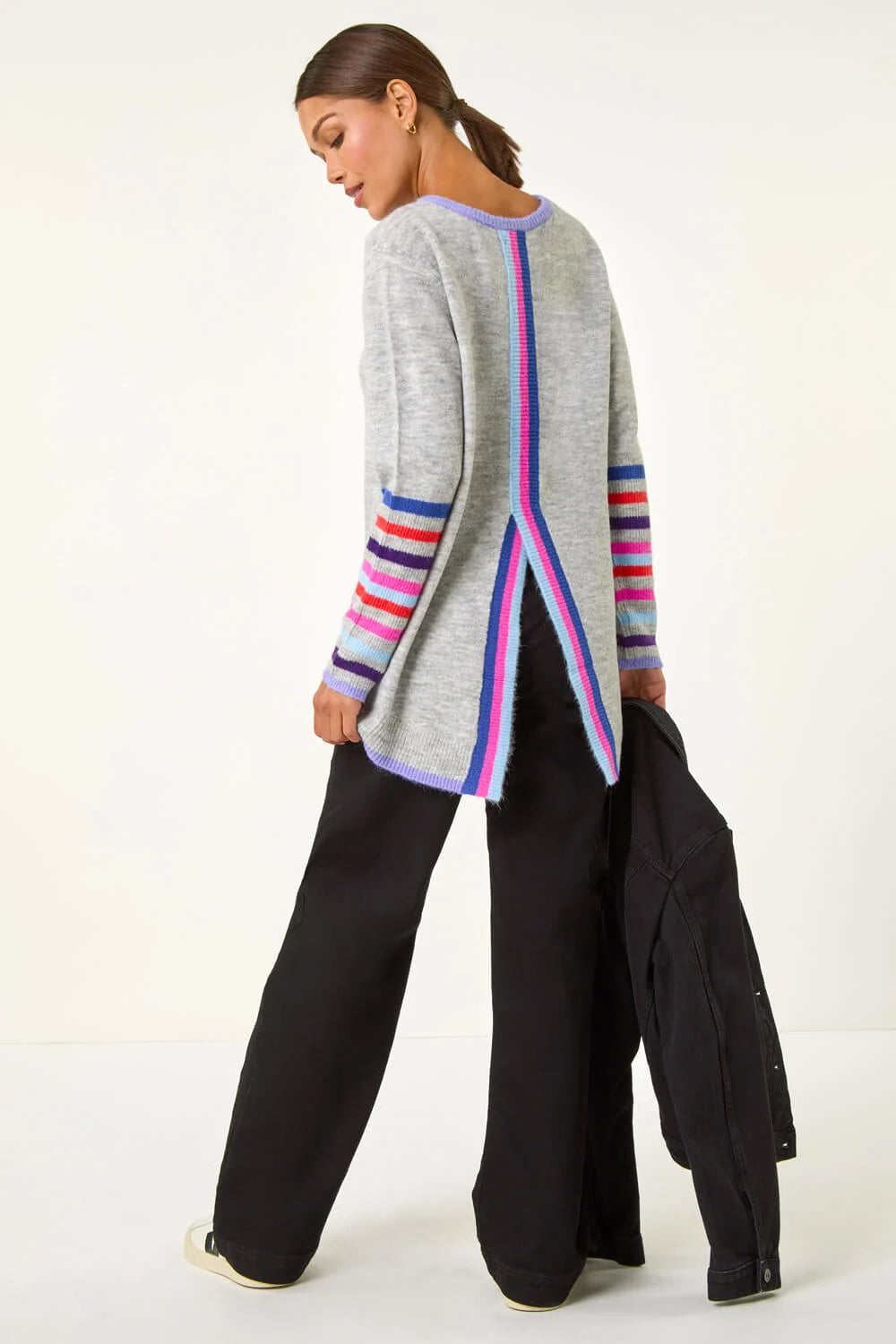 Contrast Stripe Detail Knit Jumper