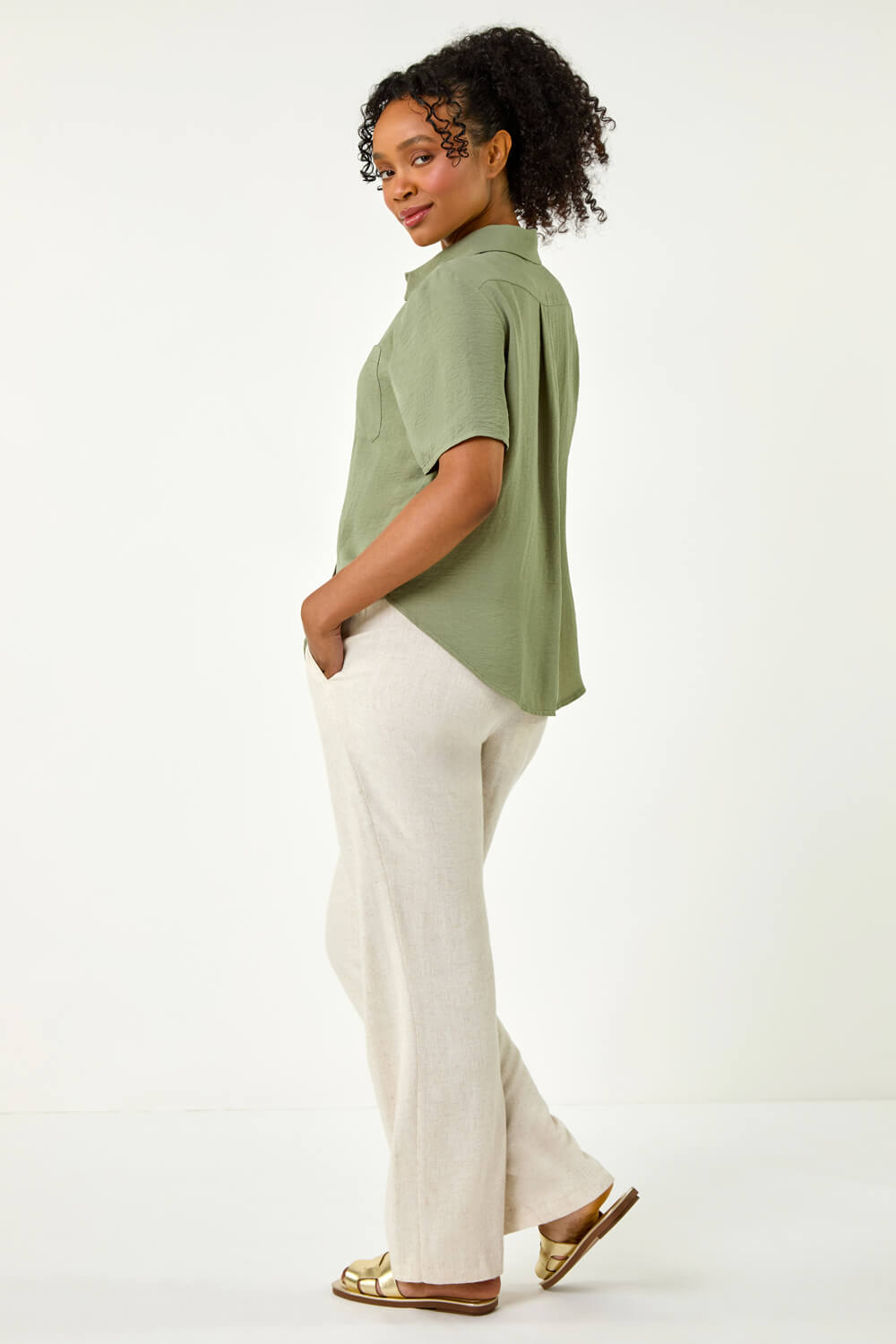 Petite Button Up Pocket Shirt