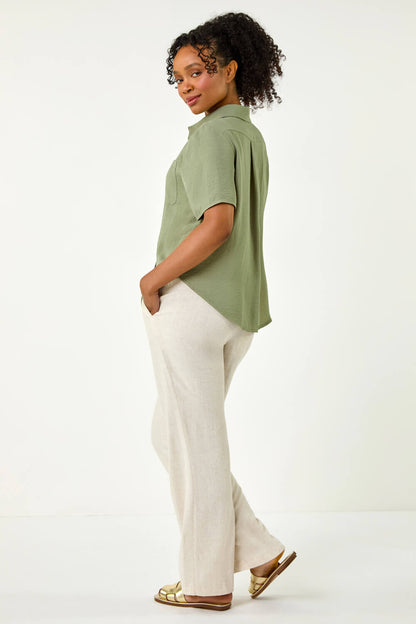 Petite Button Up Pocket Shirt