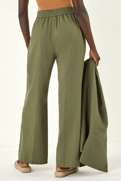Smart Twill Wide Leg Pocket Trouser