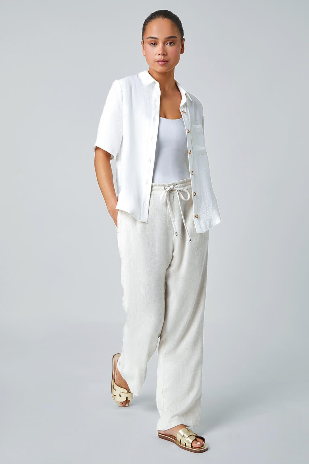 Petite Button Up Pocket Shirt