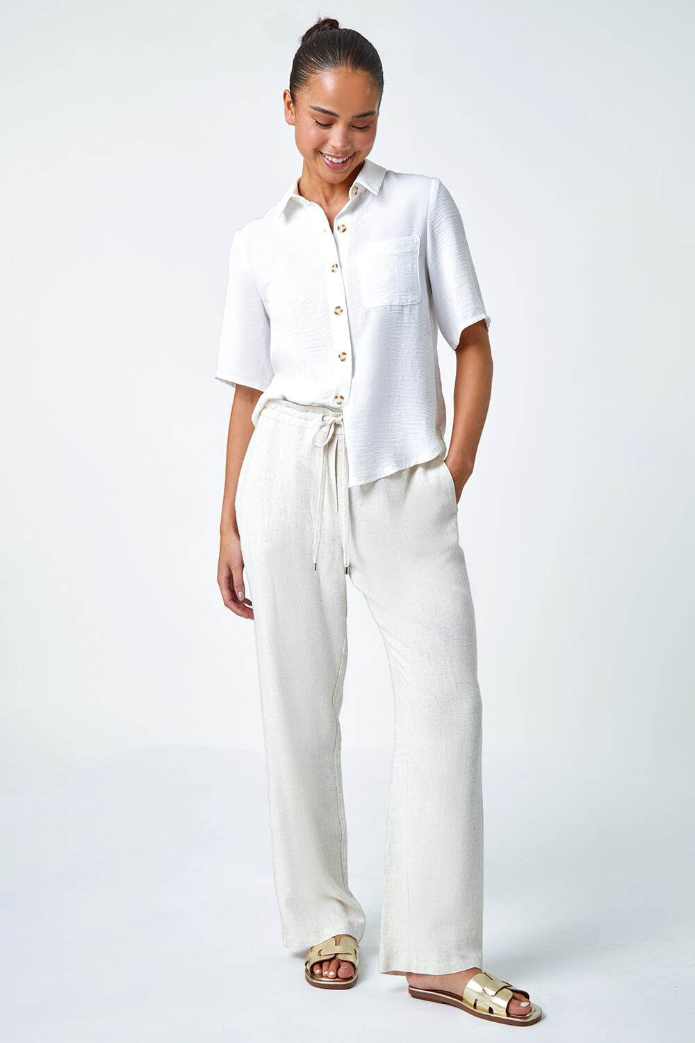 Petite Button Up Pocket Shirt