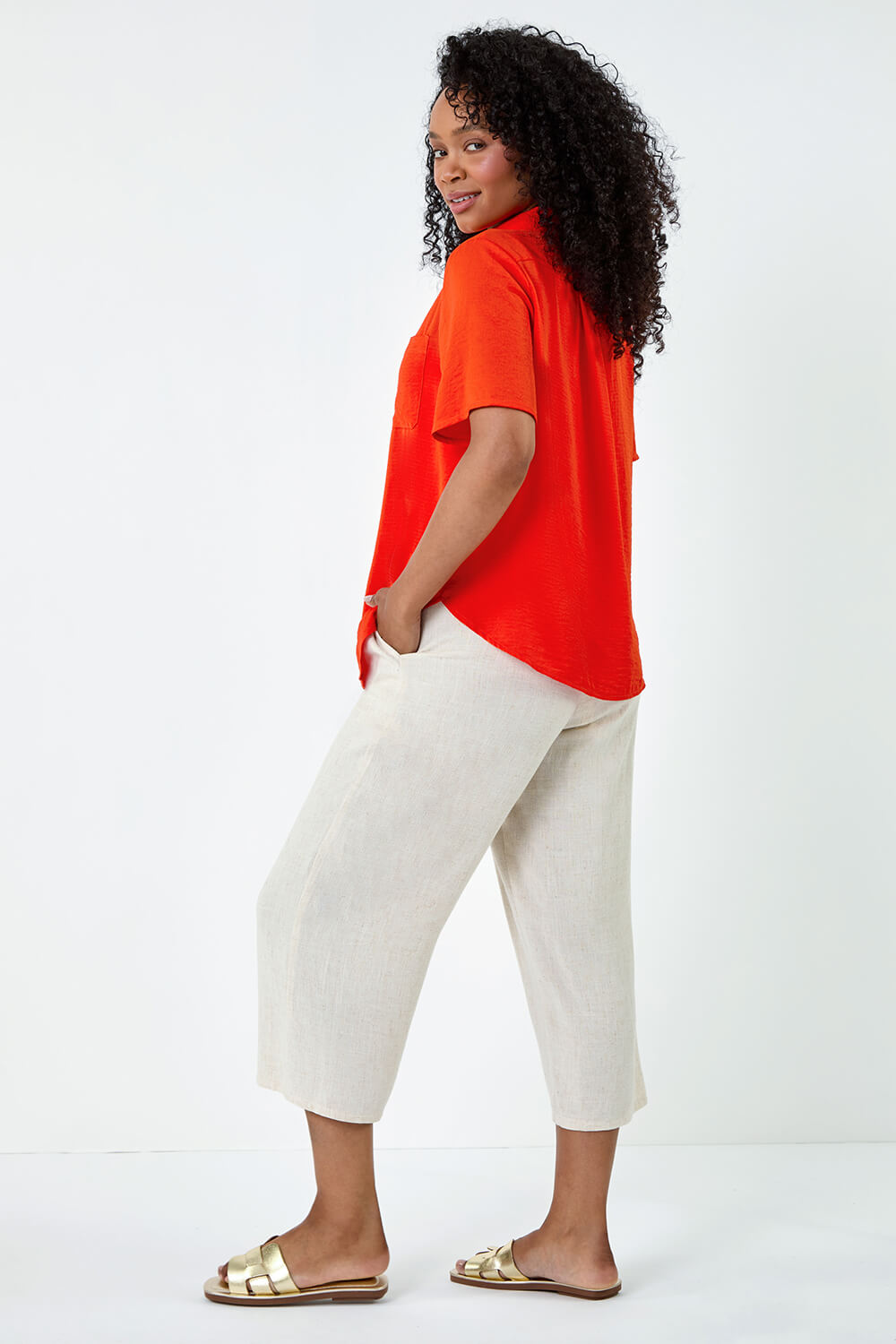 Petite Button Up Pocket Shirt