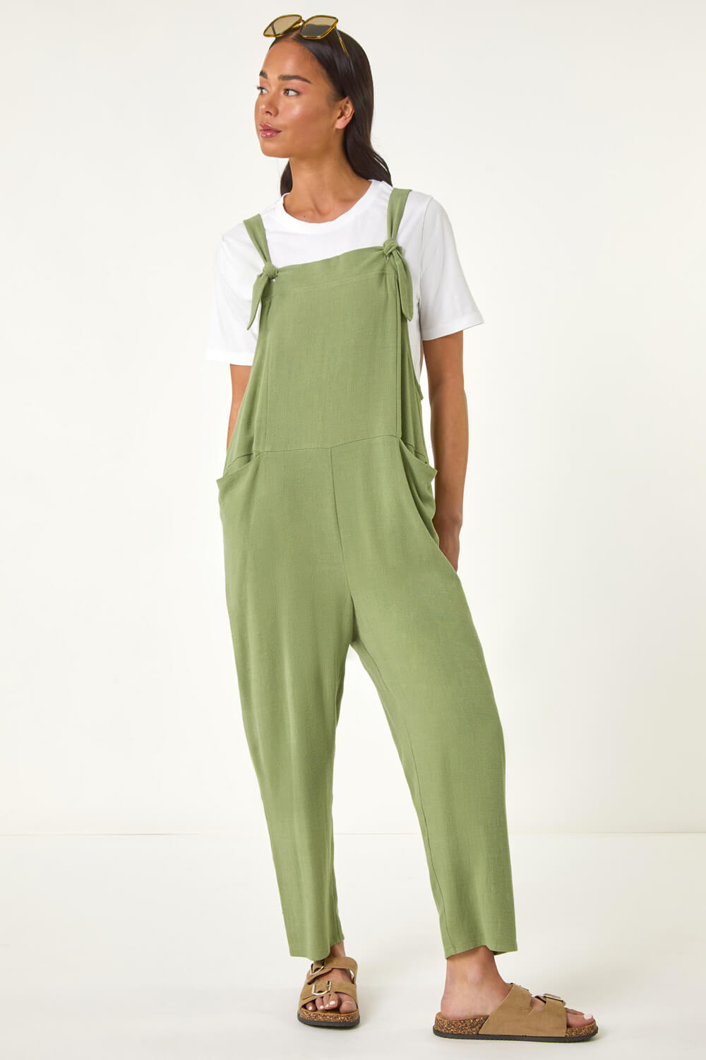 Petite Strap Woven Jumpsuit