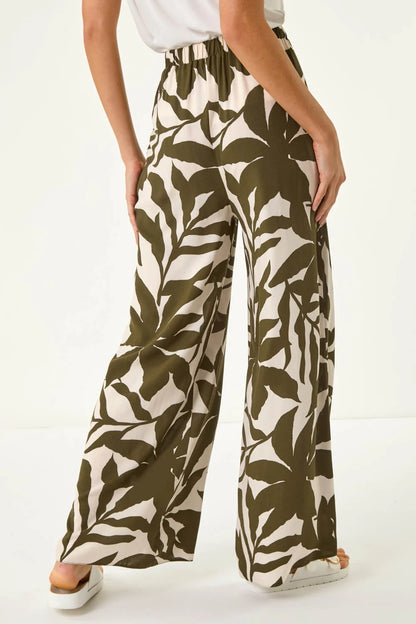 Floral Mono Wide Leg Trouser