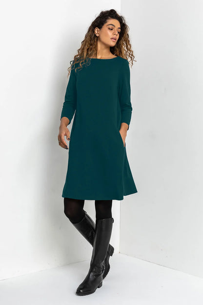 A-Line Pocket Detail Swing Dress