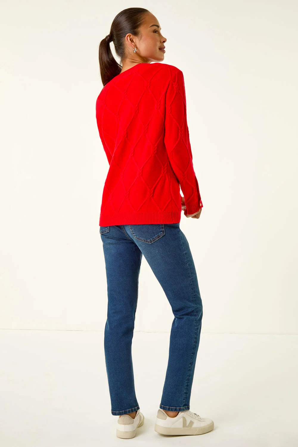 Petite Button Cuff Knit Jumper