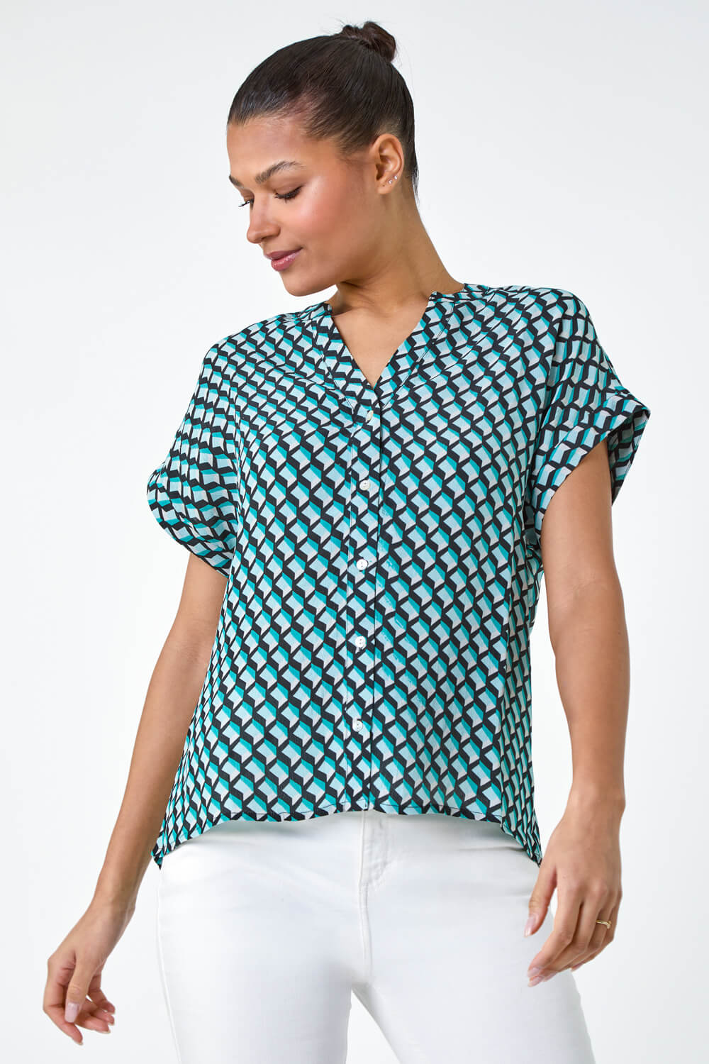 Geometric Print Relaxed Shirt