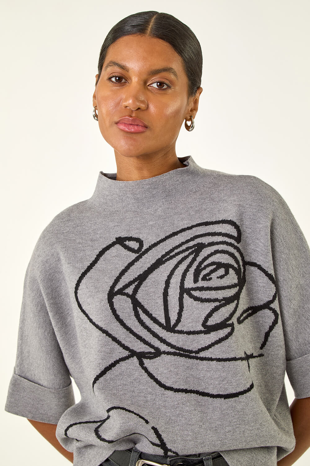 Motif High Neck Knit Jumper