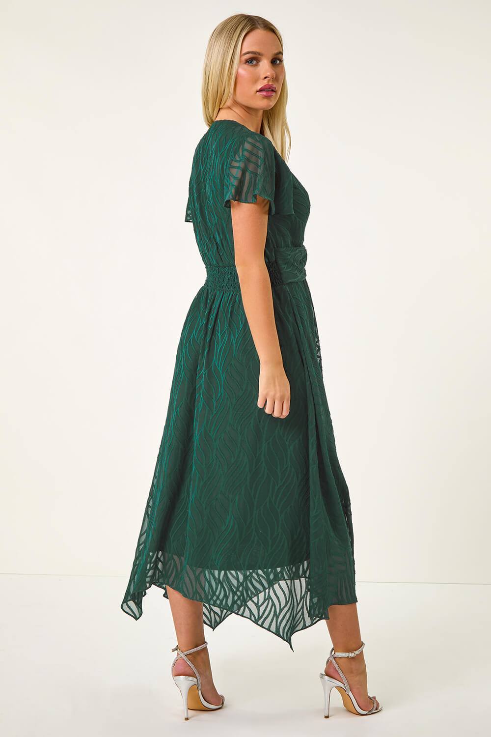 Petite Front Twist Jacquard Dress