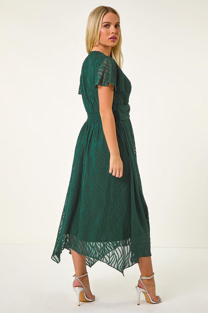 Petite Front Twist Jacquard Dress