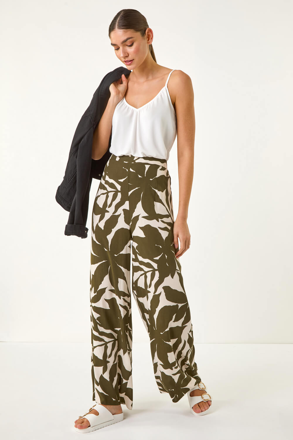 Floral Mono Wide Leg Trouser